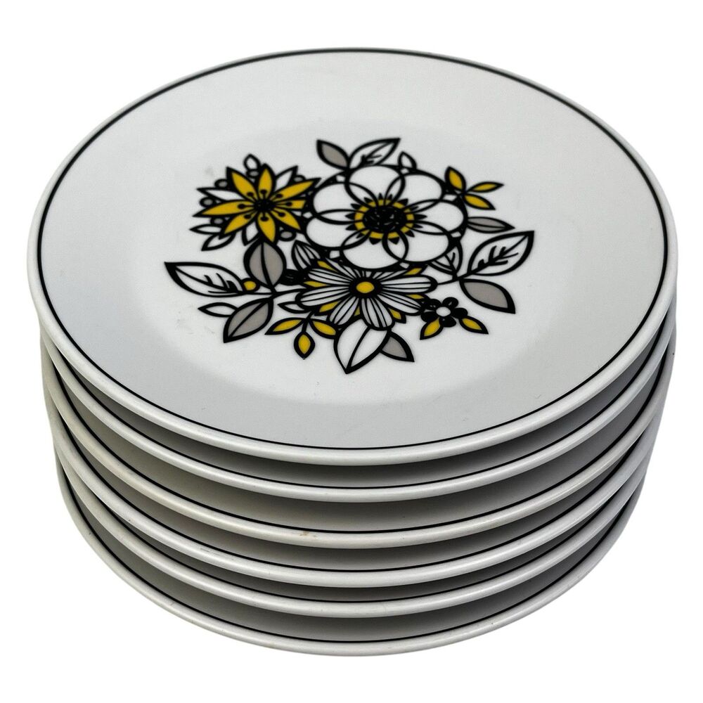 Set of 6 Noritake Progression Tressa Salad Dessert Plates 9029 6" Floral Japan